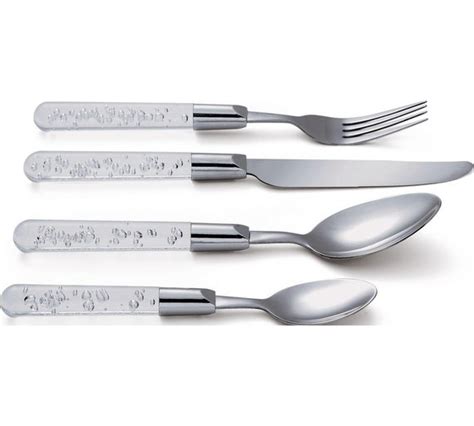 Buy Home 16 Piece Clear Bubble Stainless Steel Cutlery Set At