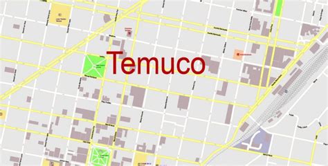 Temuco Pdf Map Chile Exact Vector City Plan Full Editable Adobe Pdf