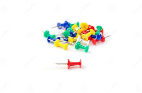 Colored Pins On A White Background Stock Photo Image Of Thumb