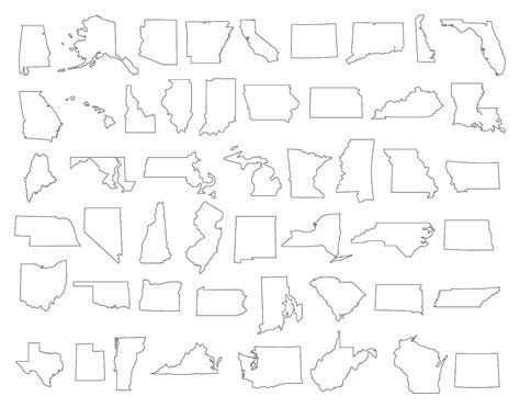 50 States Svg Bundle 50 States Outline Svg Bundle 50 States Solid Svg