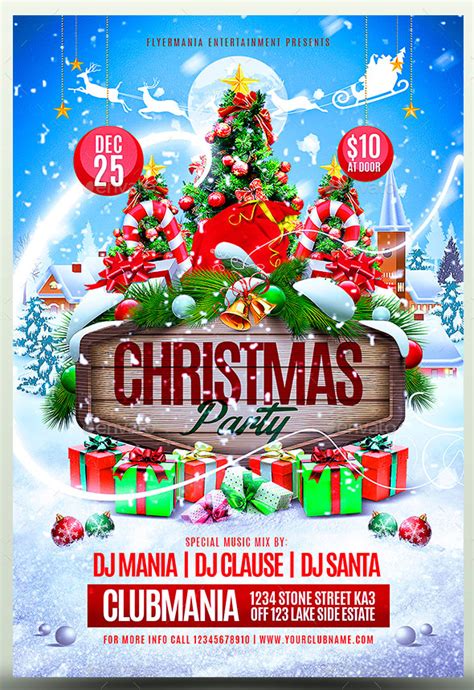 christmas  year party psd flyer templates web