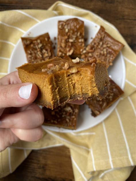 Pumpkin Pie Bars With Gingersnap Crust Food By The Gram