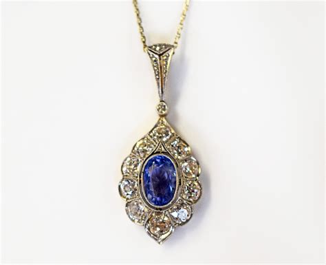 Edwardian Sapphire And Diamond Pendant
