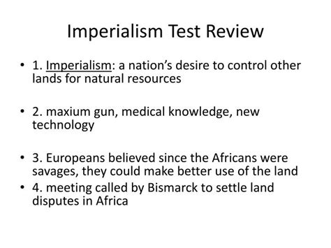 Ppt Imperialism Test Review Powerpoint Presentation Free Download