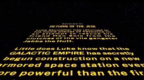 Star Wars Episode Vi Return Of The Jedi 1983 Opening Crawl Youtube