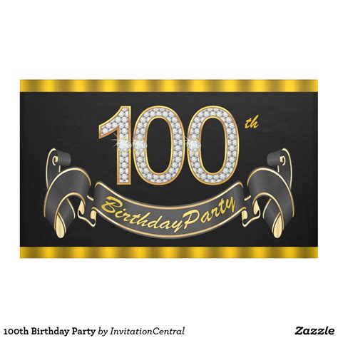 100th Birthday Party Banner Birthday Party Banner 100th