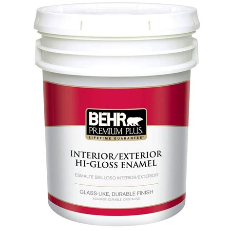 Behr Premium Plus 5 Gal Ultra Pure White Hi Gloss Enamel Interior
