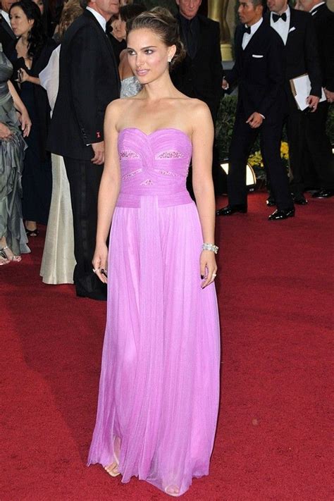 Natalie Portman Hot Pink Red Carpet Strapless Formal Dress 2009 Oscars
