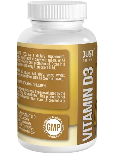 This supplement contains 1,000 iu of vitamin d3, making it a good choice for those who want to maintain optimal vitamin d. Vitamin D3 Supplement by Just Potent | Bones & Teeth ...