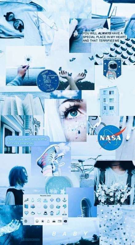 39 Ideas Lock Screen Wallpaper Aesthetic Collage Blue