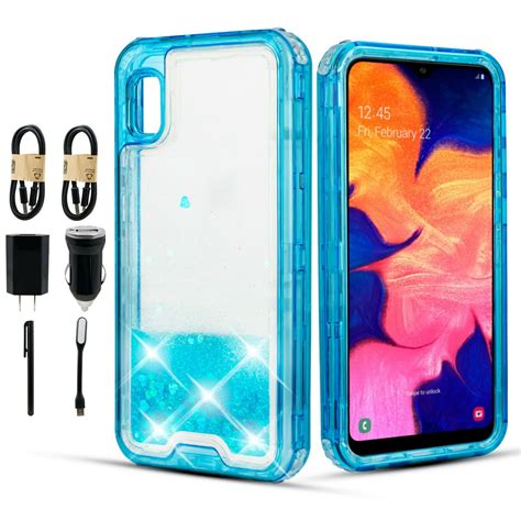 Value Pack For Samsung Galaxy A10e Hard Case Full Body Liquid Glitter