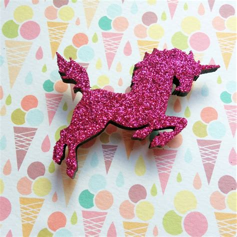 Prancing Pink Unicorn Hot Pink Glitter Sparkle Hand Painted