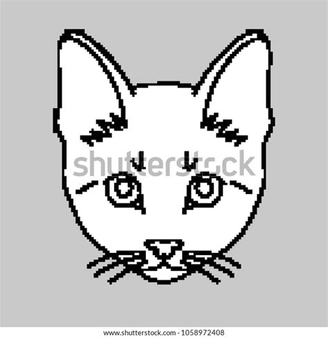 Vector Pixel Art Cat Face 8 Stock Vector Royalty Free 1058972408