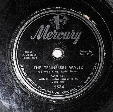 Page Patti The Tennessee Waltz Mercury November