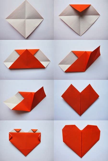 Easy Origami Heart For Kids Art Stock Images