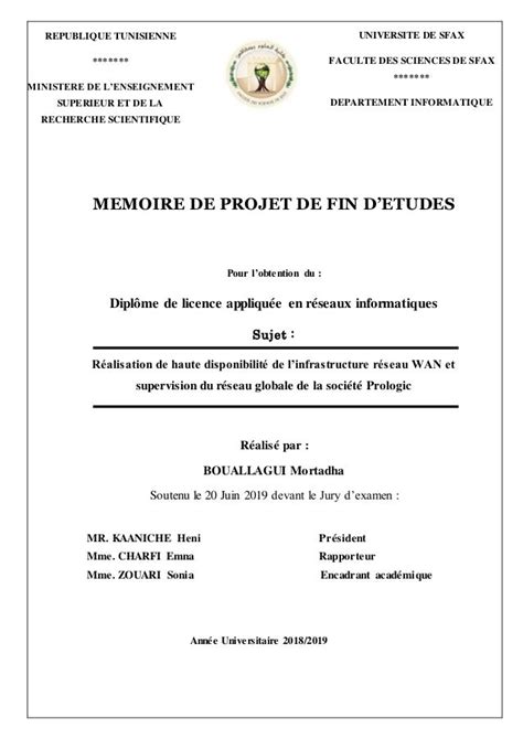 Mémoire De Projet De Fin Détudes