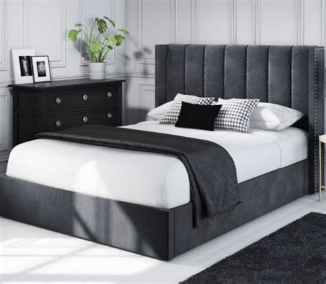 Strike up a new conversation in the bedroom with this sleek upholstered bed which features a classic wingback design, updated with contemporary includes: Charlton Upholstered Wingback Bed Soft Velvet - Brookland ...