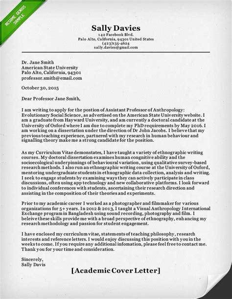 cover letter template academic sample resume cover
