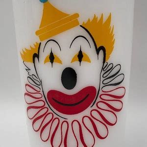 Vintage Hazel Atlas Milk Glass Clown Cup Tumbler Etsy