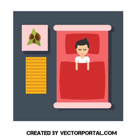Man Laying In Bed Royalty Free Stock Vector Clip Art
