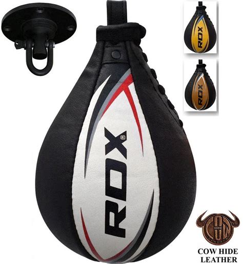 Rdx Speed Ball Boxing Genuine Leather Mma Muay Thai Training Punching Dodge Striking Bag Kit