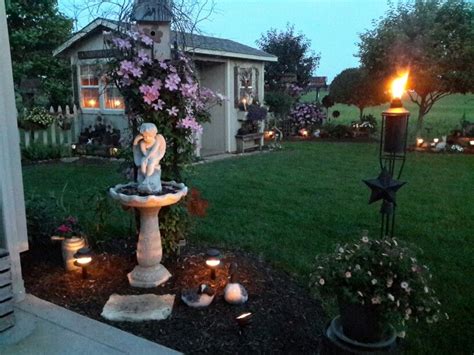 If you like, it is also suitable for the porch, living room use. Nighttime in garden | Garden decor, Garden, Bird bath
