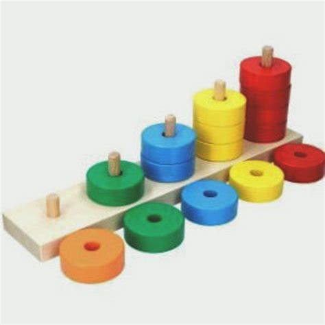 Color Sorter Wooden Ring Stacker Montessori Sorter Raindbow Etsy In