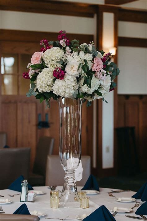 Tall Floral Centerpiece Romantic Fairytale Country Club Wedding