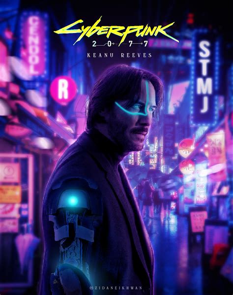 Bharat Udyog Cyberpunk 2077 Poster Keanu Reeves Gaming 300gsm Premium
