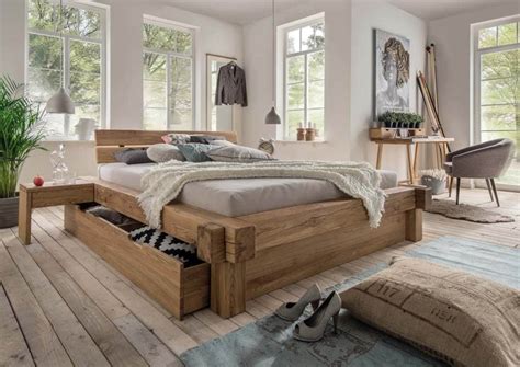 Bett aus massivholz online bestellen holzbett massiv massivholz bett holzbetten 140x200 mit matratze & lattenrost holzbetten 120x200. Balkenbett Schubladen Eiche massiv geölt 180x200cm ...