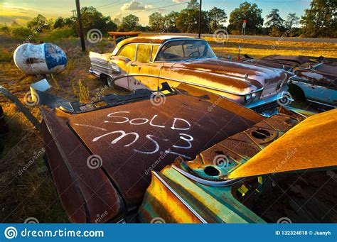 Abandoned Vintage Car Lot Near Austin Texas Editorial Stock Photo