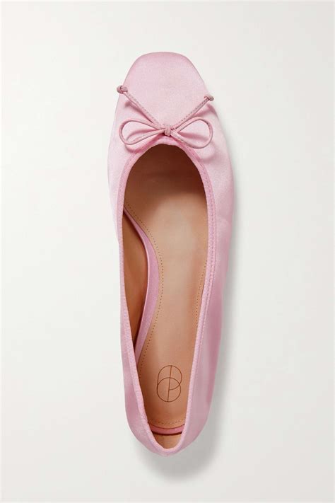 Porte And Paire Bow Embellished Satin Ballet Flats Net A Porter