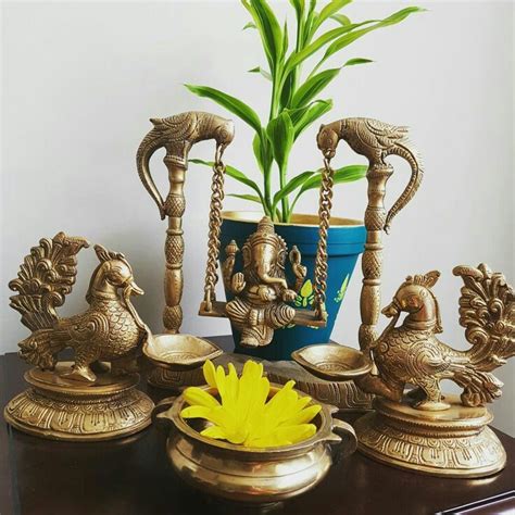 Decorative Brass Ganesh Idol Handcrafted Bappa India Home Decor