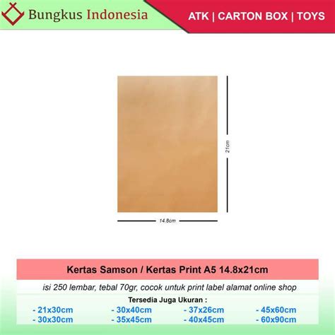 Jual Kertas Samson Kertas Print A X Cm Di Seller Bungkus