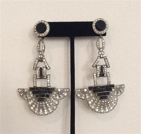 Art Deco Black And White Earrings From A Connoisseurs Collection On