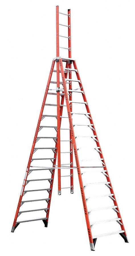 Werner 16 Ft Ladder Ht 15 Steps Trestle Extension Ladder 4xp09