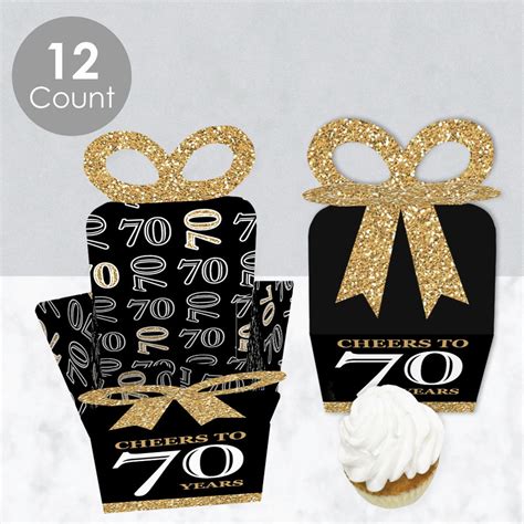 Adult 70th Birthday Gold Square Favor T Boxes Etsy