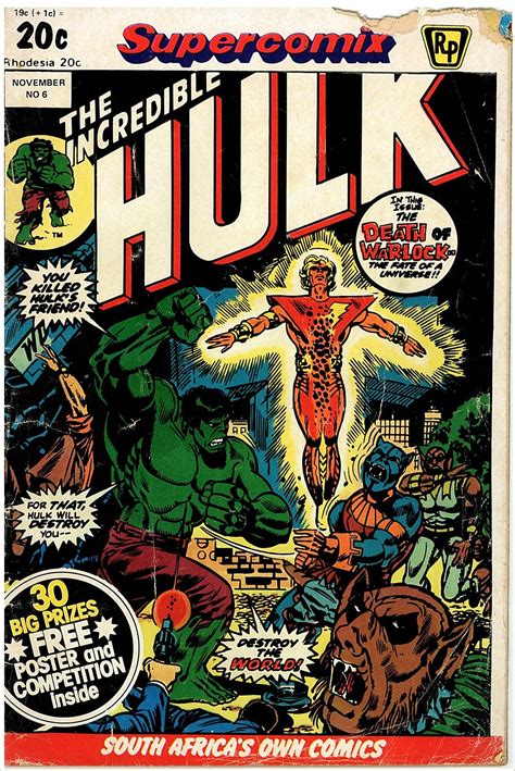 South African Comic Books Supercomix The Incredible Hulk