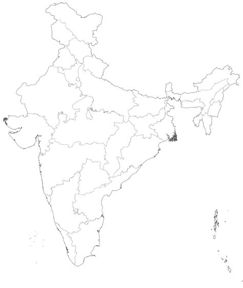 India Political Map Outline Printable Washington Map State