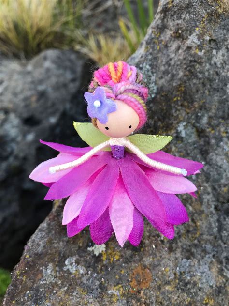 Mini Fairy Doll Pink Multi Flower Fairy Handmade Fairy Etsy Fairy