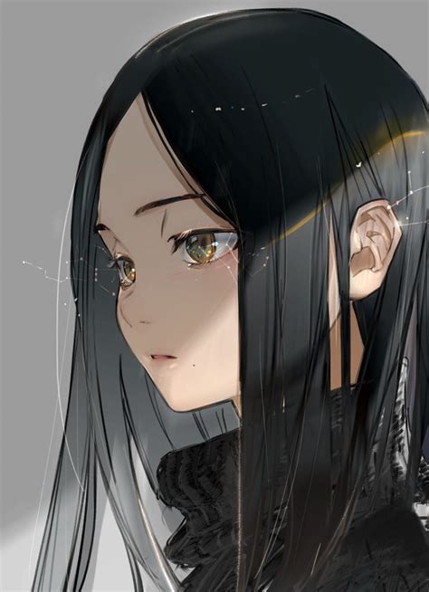 Cute Anime Girl Long Black Hair