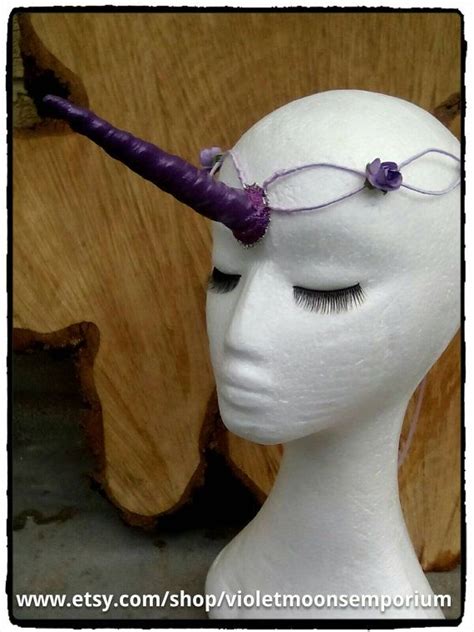 Purple Unicorn Horn Headdress Floral Unicorn Crown Fantasy Etsy