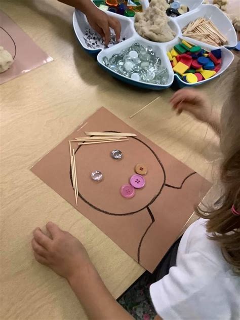 Self Portraits Using Loose Parts Toddler Learning Activities Eyfs