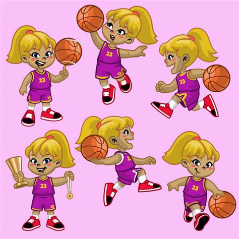 Basketball Players Dunking Drawing Illustrations Royalty Free Vector