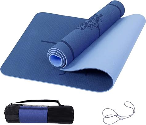 marjar yoga mat non slip exercise mat with alignment marks tpe eco friendly anti tear yoga mats