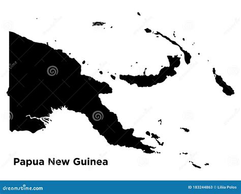 High Detailed Vector Map Papua New Guinea Stock Illustration Illustration Of Black