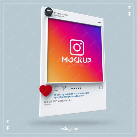 Premium Psd Mockup Instagram Social Media 3d