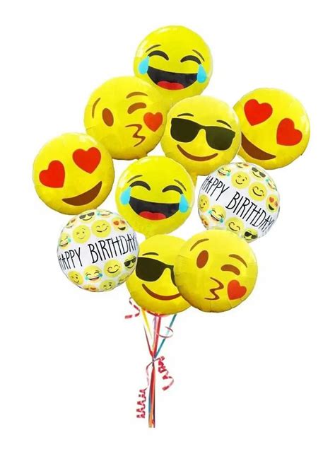 50pcs Emoji Expression Foil Helium Balloons Inflatable Wedding Balloon