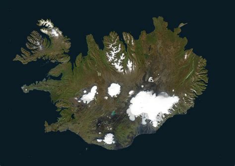 Detailed Satellite Map Of Iceland Iceland Detailed Satellite Map