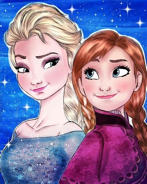 Two Frozen Princesses One With Blonde Hair And The Other With Blue Eyes